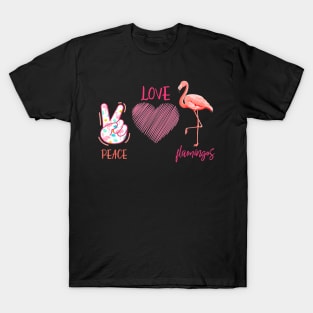 Pink Tropical Flamingo Hippie Flamingo T-Shirt